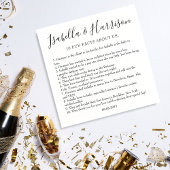 Serviette En Papier Moderne Simple Noir et Blanc Fun Fun Faits Mariage
