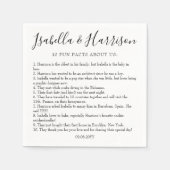 Serviette En Papier Moderne Simple Noir et Blanc Fun Fun Faits Mariage (Devant)