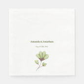 Serviette En Papier Moderne simple personnalisé Boho Mariage vert (Devant)