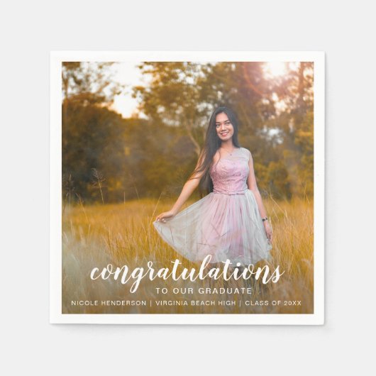 Serviette En Papier Moderne simple photo Élégant diplôme (Devant)