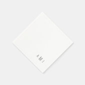 Serviette En Papier Moderne simple police Couple gris monogramme servi (Coin)