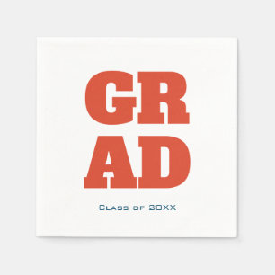 Serviette En Papier Moderne simple Typographie Graduation Rouge