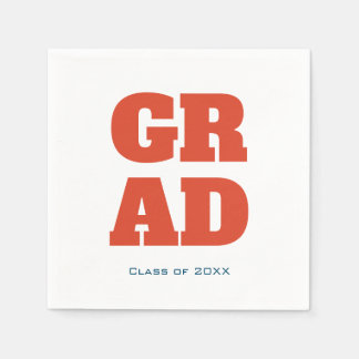 Serviette En Papier Moderne simple Typographie Graduation Rouge