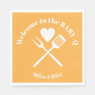 Serviette En Papier Moderne Solide Pastel Orange BABY-Q Baby shower BB