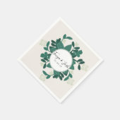 Serviette En Papier Moderne Sophistiqué Rose Bush vert (Coin)