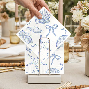 Serviette En Papier Moderne Sous L'Océan Vous Bientôt Bleu Baby Shower