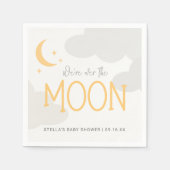 Serviette En Papier Moderne Sur Le Baby shower Lune (Devant)