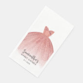 Serviette En Papier Moderne Sweet 16 Script Robe 16e anniversaire Pers (Coin)