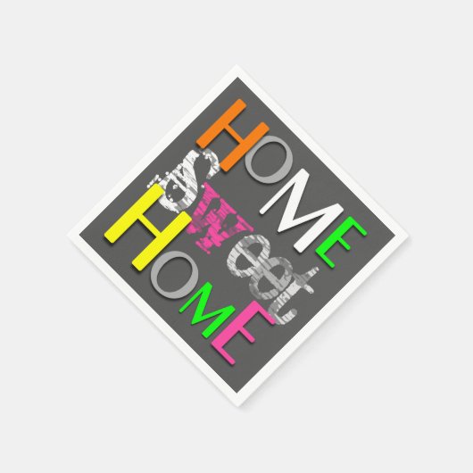 Serviette En Papier Moderne tendance Colorful Home Sweet Home (Coin)