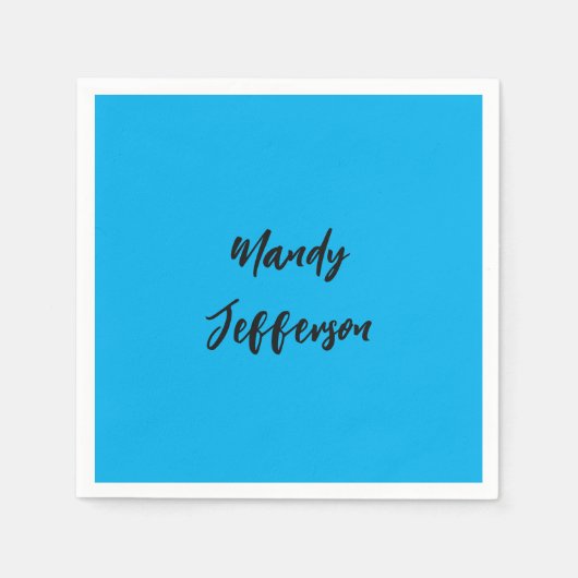 Serviette En Papier Moderne tendance Élégant Bleu Simple Simple Ajoute (Devant)