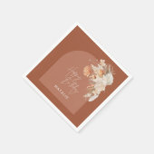Serviette En Papier moderne terre cuite bohème pampas herbe anniversai (Coin)