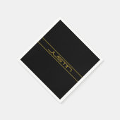 Serviette En Papier Moderne Texte Doré Editable & Rayures (Coin)