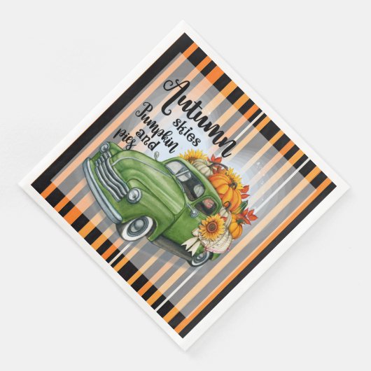 Serviette En Papier Moderne Thanksgiving Belle collection d'automne (Coin)