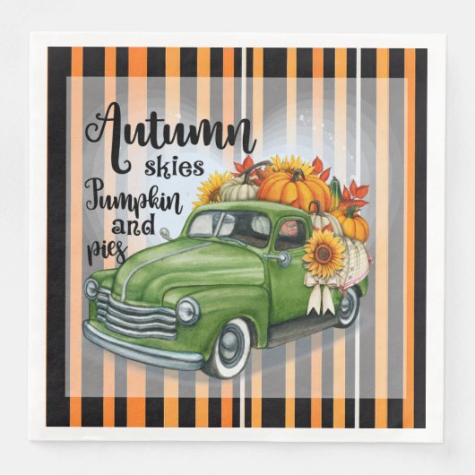 Serviette En Papier Moderne Thanksgiving Belle collection d'automne (Devant)