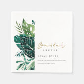 Serviette En Papier Moderne Tropical Monstera Faune Vert Mariage Showe (Devant)