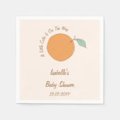 Serviette En Papier Moderne Un Baby shower Orange Un Peu Cutie (Devant)