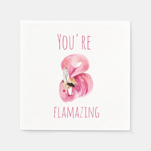 Serviette En Papier Moderne Vous Flamazirez Beauté Flamant rose rose (Devant)