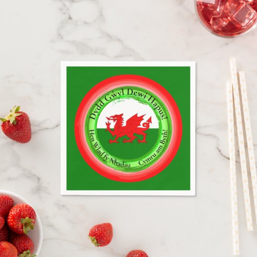 Serviette En Papier Modifier Correspondance Welsh Dragon St David's Da (En situation)