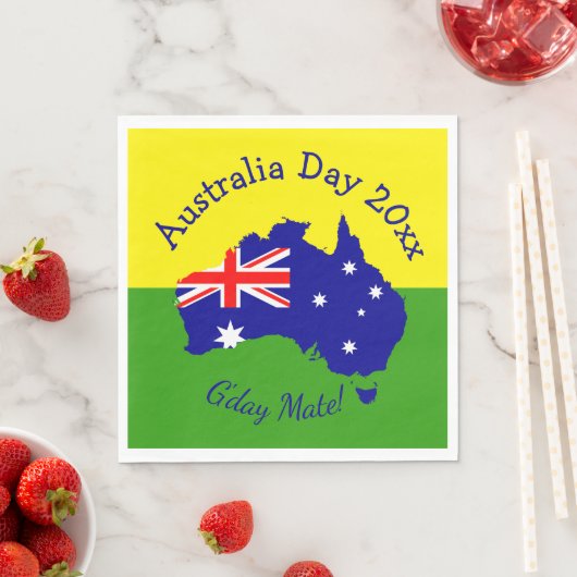 Serviette En Papier Modifier l'année de texte Fête de l'Australie (En situation)
