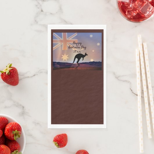 Serviette En Papier Modifier le drapeau texte Kangaroo Australia Day (En situation)