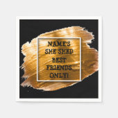 Serviette En Papier Modifier le texte Ajouter le nom Elle Shed Gold Br (Devant)