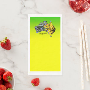 Serviette En Papier Modifier le texte Australie Jour Gum Leaf Wattle