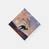Serviette En Papier Modifier le texte Drapeau Kangaroo Australia Day C (Coin)