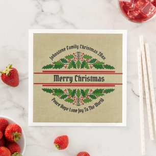 Serviette En Papier Modifier le texte du nom correspondant à Noël 20xx