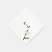 Serviette En Papier Modren blush pink floral (Coin)