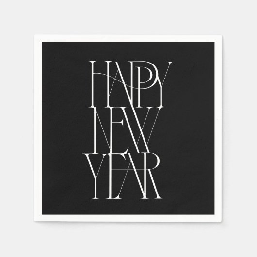 Serviette En Papier Modules modernes et typographiques Nappy New Year (Devant)