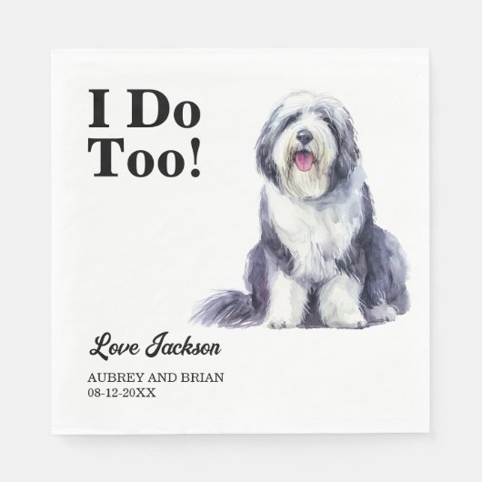 Serviette En Papier Moi Aussi ! Ancien chien de compagnie mariage de S (Devant)