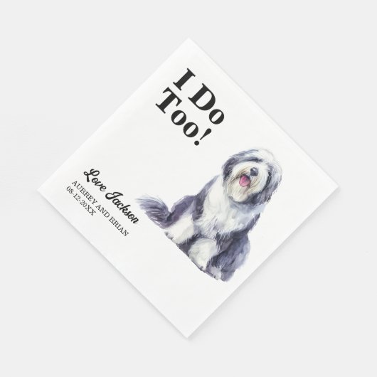 Serviette En Papier Moi Aussi ! Ancien chien de compagnie mariage de S (Coin)