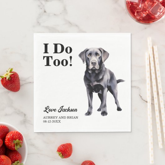 Serviette En Papier Moi Aussi ! Animal de mariage Black Lab Dog (En situation)