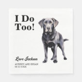 Serviette En Papier Moi Aussi ! Animal de mariage Black Lab Dog (Devant)