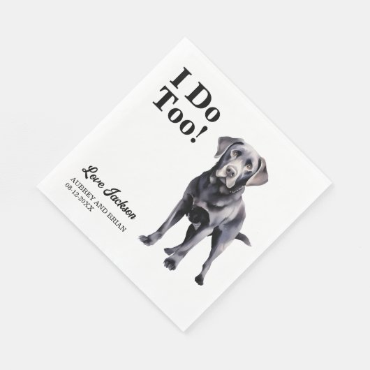 Serviette En Papier Moi Aussi ! Animal de mariage Black Lab Dog (Coin)