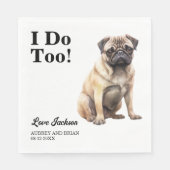 Serviette En Papier Moi Aussi ! Carlin chien mariage animal (Devant)