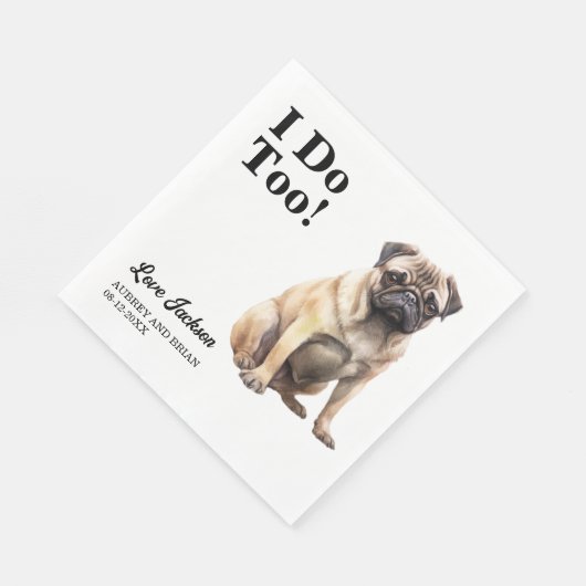 Serviette En Papier Moi Aussi ! Carlin chien mariage animal (Coin)