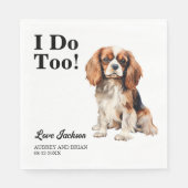 Serviette En Papier Moi Aussi ! Cavalier King Charles Spaniel Mariage (Devant)