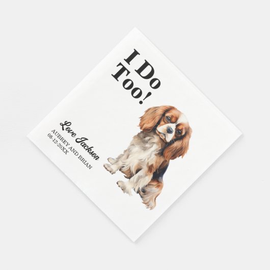 Serviette En Papier Moi Aussi ! Cavalier King Charles Spaniel Mariage (Coin)