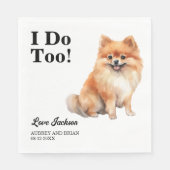 Serviette En Papier Moi Aussi ! Chien de Poméranie animal mariage (Devant)