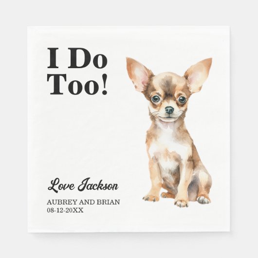 Serviette En Papier Moi Aussi ! Chihuahua Pet Mariage (Devant)