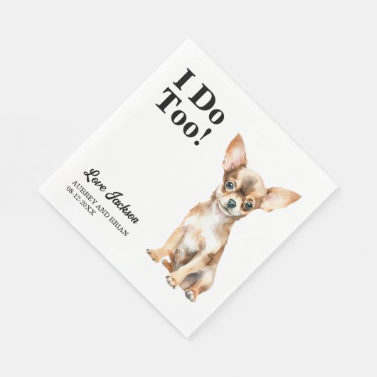 Serviette En Papier Moi Aussi ! Chihuahua Pet Mariage (Coin)