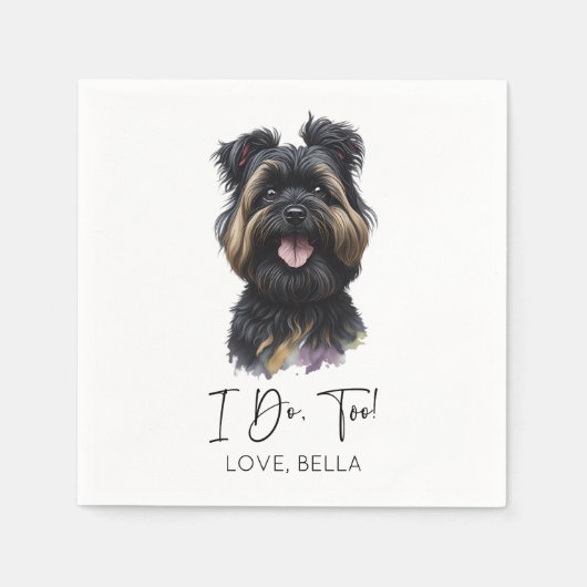 Serviette En Papier Moi Aussi ! Mariage de chien Affenpinscher (Devant)