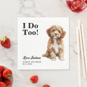 Serviette En Papier Moi aussi ! Mariage de chien de compagnie Cavapo