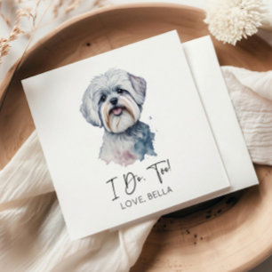 Serviette En Papier Moi Aussi ! Mariage de chien maltais
