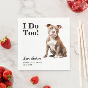 Serviette En Papier Moi aussi ! Mariage de chien Pitbull animal de com