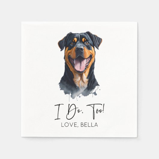 Serviette En Papier Moi Aussi ! Mariage de chien Rottweiler (Devant)