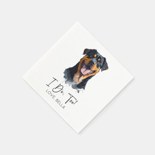 Serviette En Papier Moi Aussi ! Mariage de chien Rottweiler (Coin)