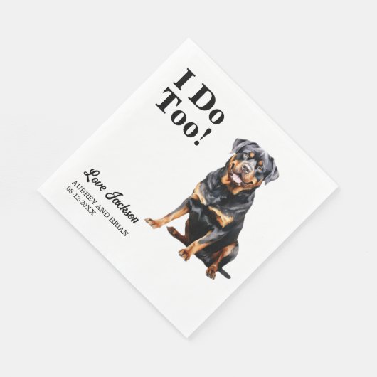 Serviette En Papier Moi Aussi ! Mariage de chien Rottweiler (Coin)
