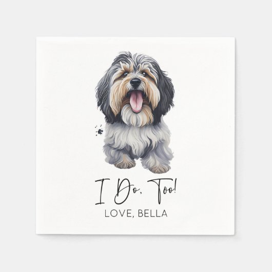 Serviette En Papier Moi Aussi ! Mariage de chiens Havanais (Devant)
